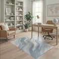 thumbnail image 2 of ODIKA 4'x6' Washable Area Rug Stain Resistant, Low Pile, Easy Care Large Dusty Grey Slate Ivory Sweeping Motif Balanced Abstract for Dorm Room, Small Living, 2 of 7