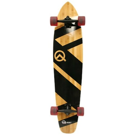 Quest Super Cruiser Artisan Bamboo Longboard Skateboard, 44