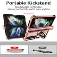 thumbnail image 2 of for Galaxy Z Fold 4 Case, Soft TPU & Hard PC Anti-scratch Sliding Cover Full Protection Ring Stand Rotating Kickstand Holder Magnetic Shockproof Phone Case Cover for Samsung Z Fold 4 5G,Rosegold, 2 of 9