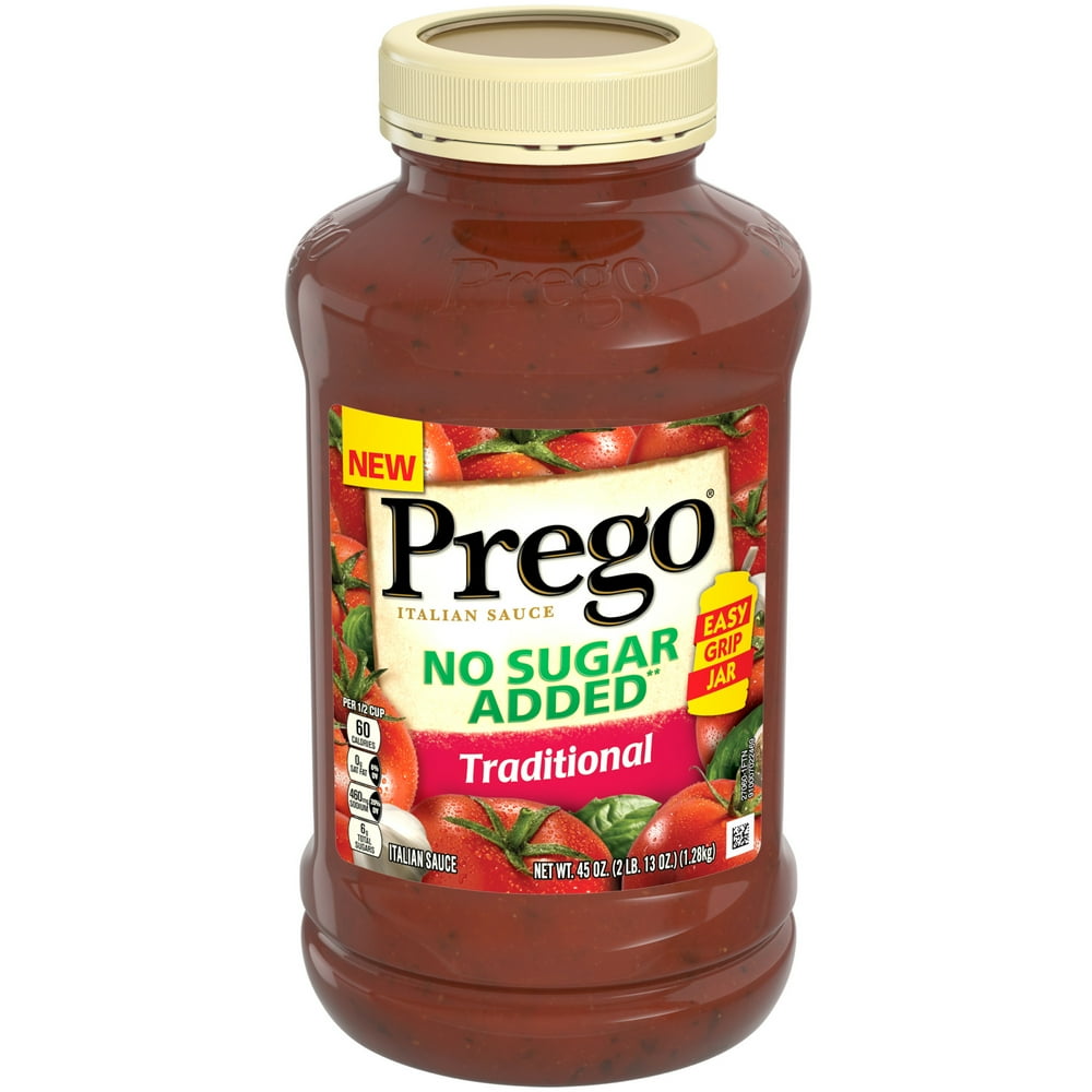 Prego Pasta Sauce, No Sugar Added Traditional, 45 oz PET Jar - Walmart