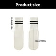 thumbnail image 4 of Huhudde 3/4 Pairs Women's Nonslip Ankle Socks with Grips Double Stripes Grippy Socks for Pilates Barre Dance and Fitness Workout, 4 of 16