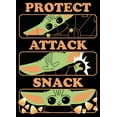 thumbnail image 2 of Men's Star Wars: The Mandalorian Halloween Grogu Protect Attack Snack  Pull Over Hoodie Black 3X Large, 2 of 4