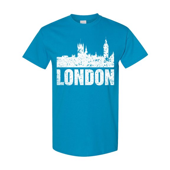 Inktastic London England City Skyline with Grunge T-Shirt