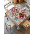 thumbnail image 6 of Vintage Ethnic Table Cloth, Boho Tribes Modern Orange Middle Century Waterproof Tablecloth for Square Tables, Reusable Washable Fabric Table Cover for Restaurant Kitchen Dining Tables 60"x60", 6 of 6