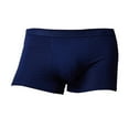 thumbnail image 2 of zeranth Men Boxers Elastic Soft Mid Waist Anti-septic Solid Color Breathable U Convex Seamless Plus Size Men Underpants Underwear, 2 of 7