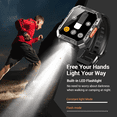 thumbnail image 3 of LUOMATE 2.01" Military Smartwatch for Men, 900mAh Fitness Tracker with Answer/Make Calls, 100+ Sport Modes, IP68 Waterproof, Pedometer, Compatible with Android & iPhone (Black), 3 of 10