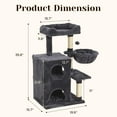 thumbnail image 2 of Multi-Level Cat Tree Tower for Large Cats with Scratching Posts, Condos, Perch, Hammocks & Toys, Cat Jungle Gym for Indoor Cats, Ideal for Multi-Cat Households, Dark Grey, 2 of 8