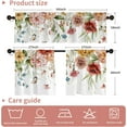 thumbnail image 5 of Floral Leaves Curtain for Kitchen Bathroom Watercolour Red Yellow Flower Rod Pocket Window Curtain Tier Curtains Valance Set 3 Pcs Plant Printed Curtains 54 x 18 inches + 27 x 36 inches *2, 5 of 6