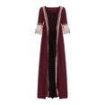 thumbnail image 3 of NMMUED Costume Renaissance Femme Robe Gothique Robe à Manches Longues pour Femme Cadeaux d'Halloween pour Femme Robes d'Halloween pour Femme Robes de Style Régence pour Femme Tenue Renaissance Femme Vin 3TG, 3 of 5
