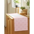 thumbnail image 5 of Table Runner Pink Morocco Table Runners Ombre Geometric Lines Pattern Cotton Linen Dresser Scarf Kitchen Dining Table Decor for Home Dinner Party Decor 13x36 Inch, 5 of 9