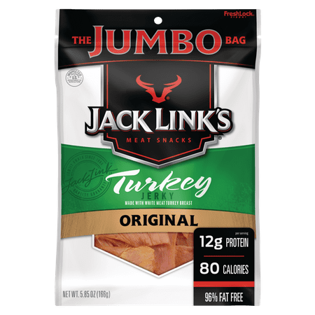 (4 Pack) Jack Links Turkey Jerky, Original, (Best Low Sugar Jerky)