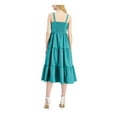 thumbnail image 2 of INC DRESSES Womens Green Smocked Adjustable Pullover Tiered Striped Sleeveless Square Neck Midi Fit + Flare Dress 16, 2 of 4