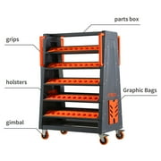 5-Tier Heavy Duty CNC Tool Cart with Wheels - Mobile Tool Holder Organizer for CAT40 & BT40 Taper Tools - Industrial Storage Solution for Workshop Factory Garage