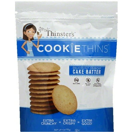 Wedding Cake Cookie - Mrs. Thinster's Cake Batter Cookie Thins, 4 oz (Pack of 12)