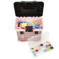 thumbnail image 4 of Storage and Toolbox- Durable Organizer Utility Box with 4 Compartments for Hardware Fish Tackle Beads and More by Stalwart (Pink), 4 of 6