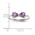 thumbnail image 3 of Solid 14k White Gold Amethyst Purple February Gemstone Bow Engagement Ring Size 5.5, 3 of 4