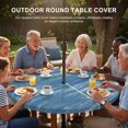 thumbnail image 3 of Round Outdoor Tablecloth with Umbrella Hole and Zipper, Vintage Blue Tablecloth with Elastic Waterproof, Modern Abstract Art Ombre Patio Table Covers for 36" - 44" Picnic Pool Tables, 3 of 9