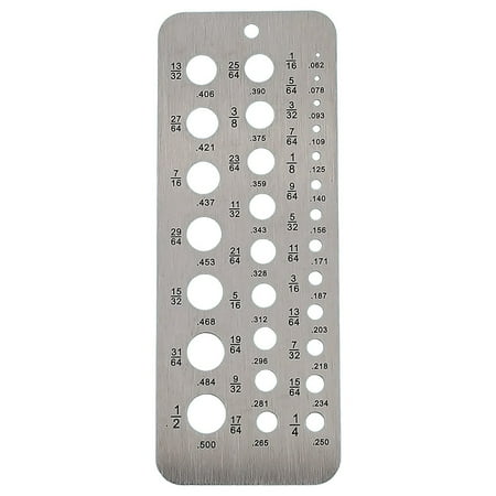

Stainless Steel Drill Gauges for 1/16Inch to 1/2Inch Size Bits 17/64-1/2 0.062-0.250 Bolt and Wire Diameter Index Gauge