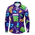thumbnail image 3 of ChaoLingNeng Mardi Gras Shirts for Men Long Sleeve,Men's Plus Size Fashion Carnival Digital Printed Long Sleeve Lapel Shirt,Carnival Fashion Lightweight Casual Tops, 3 of 4