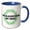 Blue/White, variant on 3drose, in Blockchain We Trust with Green Interconnected Nodes, 11oz Mug