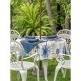 thumbnail image 4 of Outdoor Tablecloth with Umbrella Hole Zipper Blue Purple Red Hydrangea Round Tablecloth 54" Waterproof Outside Table Cloth Country Butterflies Flowers Plant Patio Table Cover Tablecloths for Picnic, 4 of 8