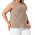 thumbnail image 2 of DARING DIVA Women's Plus Tank Tops Basic Soft Casual Outfits 1X Brown, 2 of 5