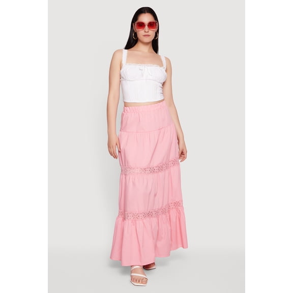 Women's Lace Trim Milkmaid Bustier Crop Top