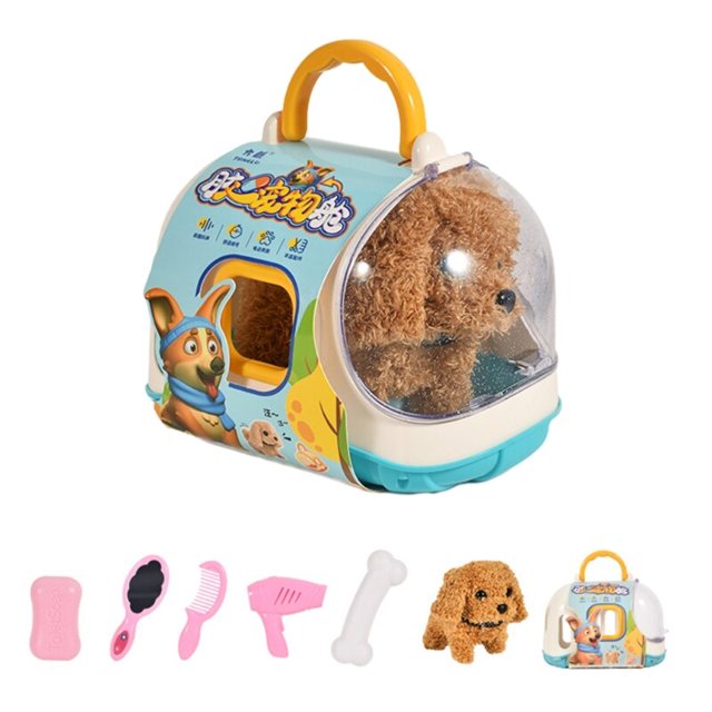 Juguete de cachorro que camina realista, juguete electrónico para criar mascotas, juguete de peluche para niños, juguete de de