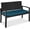 Blue/Black, variant on WSWJY Outdoor Bench 2-Person Wicker Garden Patio Benches Seating Furniture for Backyard, Porch w/Seat Cushion, 700lb Capacity - Midnight Green/Brown