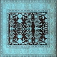 thumbnail image 1 of Ahgly Company Indoor Square Oriental Light Blue Industrial Area Rugs, 7' Square, 1 of 4