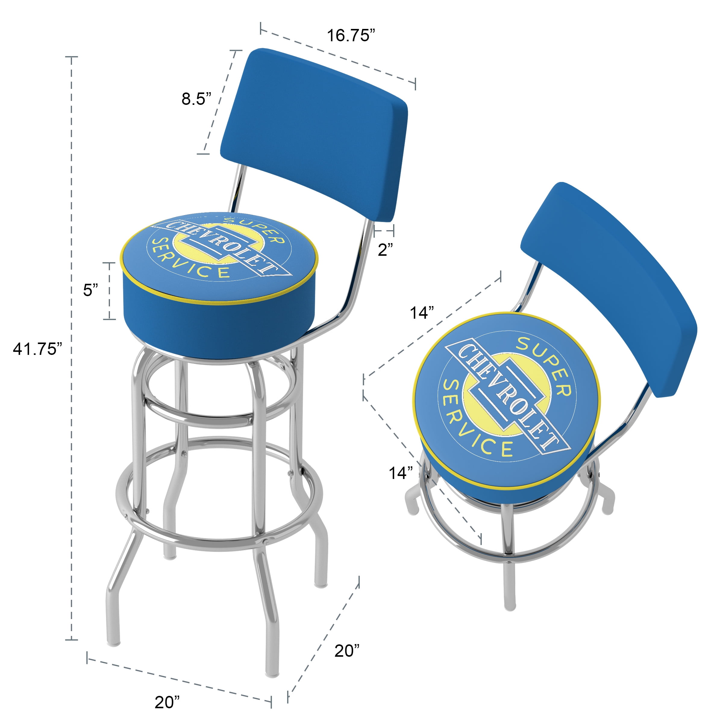 Chevy bar stools with back discount