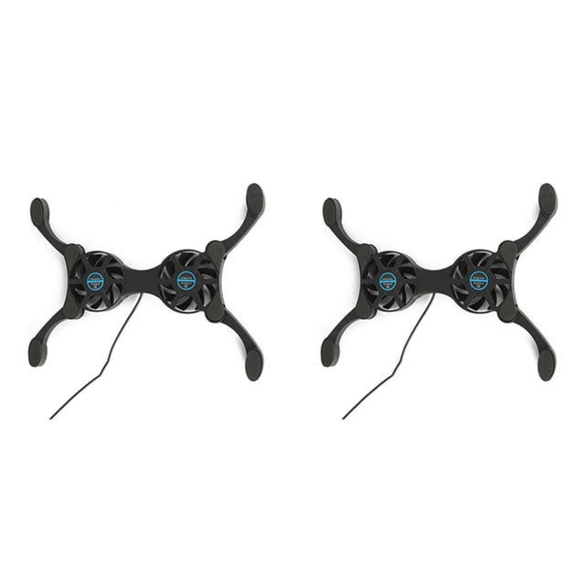 2X Enfriador Computadora Portátil con Almohadilla Enfriamiento Plegable con Ventiladores Dobles Soporte para Computadora Portátil con Alimentación USB para 7 A 15 Pulgadas