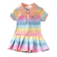thumbnail image 5 of Actoyo Kids Baby Girls Dress Rainbow Striped Party Dresses Clothing 2-6T, 5 of 11