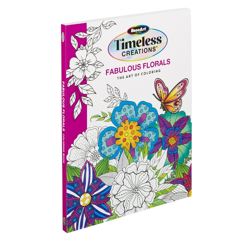 Cra-Z-Art Timeless Creations Adult Coloring Book, Fabulous Florals