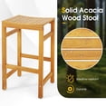 thumbnail image 6 of Costway 5 PCS Acacia Wood Bar Table Set 45" Rectangular Dining Table & 4 Saddle Stools, 6 of 10