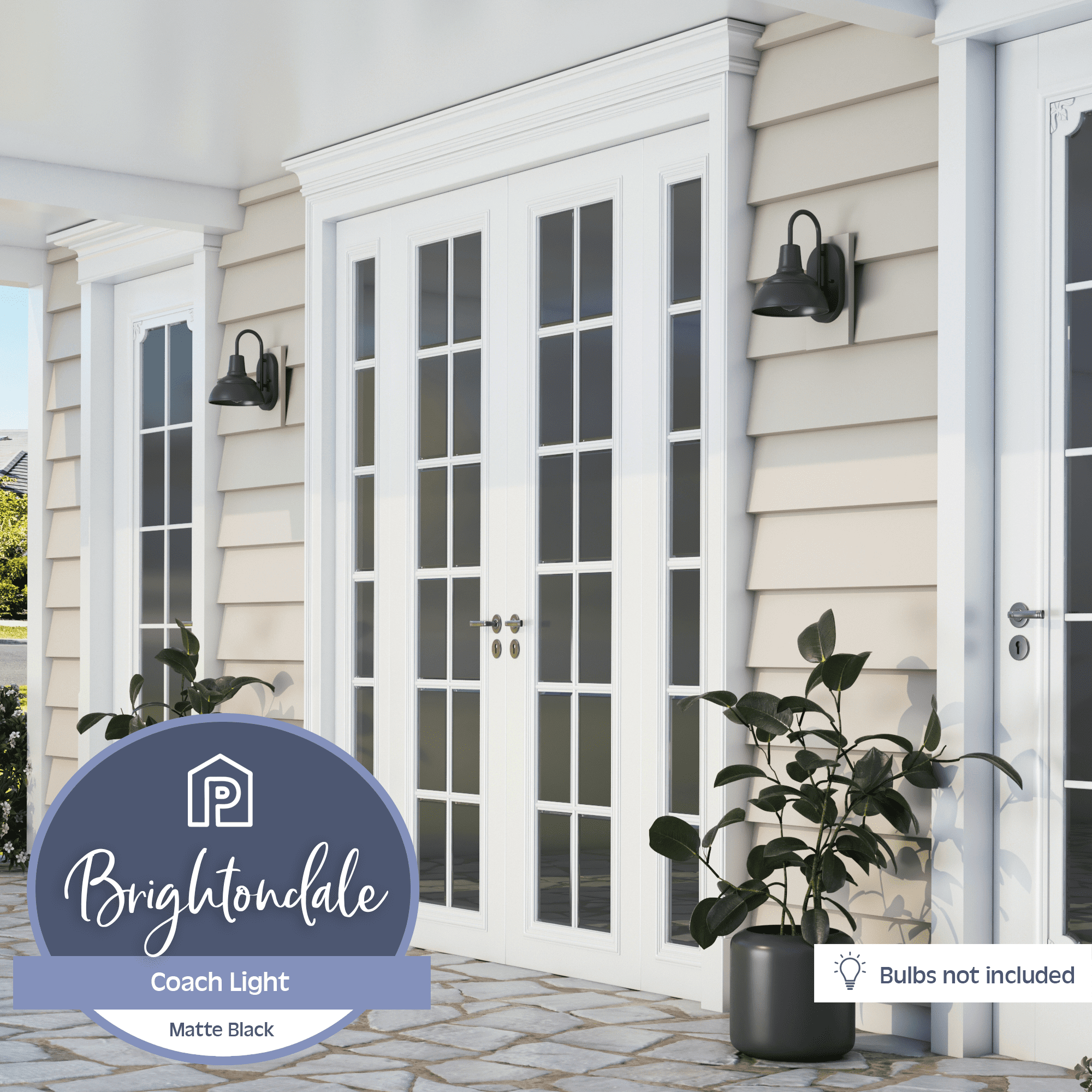 Prominence Home Brightondale Matte Black Farmhouse Outdoor LED Wall Light