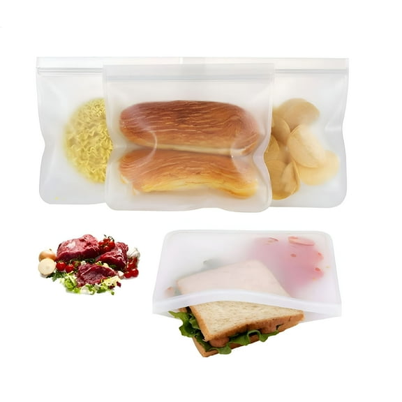 ACDANC Reusable Food Storage Bags BPA Free Flat Freezer Bags Leakproof Reusable Sandwich Bags Food Grade Kids Snack Bags Resealable Lunch Bag for Meat Fruit Veggies,1pc