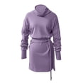 thumbnail image 3 of Fashion Deals 2023 Lindreshi Sweater Dress Fall Fashion 2023 Women's Fall and Winter New Fashion Casual High Waist Strap Long Sleeve Dress Women, 3 of 4