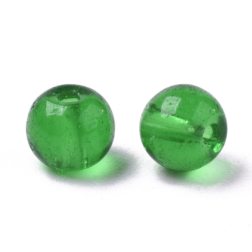 1 bag Transparent Glass Beads Round Green 4x3mm Hole: 1mm 4500pcs/bag