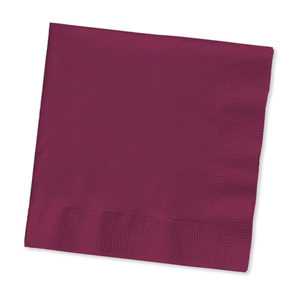 Party Central Club Pack of 500 Burgundy Red Premium 3-Ply Disposable Beverage Napkins 5"