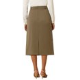 thumbnail image 3 of INSPIRE CHIC Stylish Women's Pencil Skirt with High Waist and Split Back for Work and Casual Wear S Brown, 3 of 6