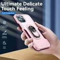 thumbnail image 6 of Dteck for iPhone 13 Pro Case with Ring Stand Cover,Hybrid Shockproof Impact-Resistant Bumpers Protective with Built-in Ring Stand Ring Kickstand for Apple iPhone 13 Pro (Pink/Rosegold), 6 of 8