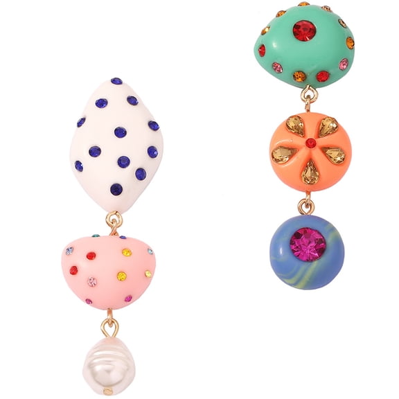 Modern Plastic Earrings Asymmetrical Design Trendy Jewelry Plastic Pendant Earrings for Everyday Various Occasion
