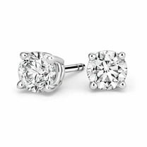 Paris Jewelry 14k White Gold 0.25 Ct Solitaire Created White Diamond Earrings plated