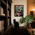 thumbnail image 4 of Hieng Black Cat Wall Art, Vintage Funny Black Cat in Water Lilies Poster Prints Paintings, Garden Flowers Cat Aesthetic Wall Decor, for Bathroom Living Room Bedroom(Framed canvas), 4 of 6