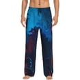 thumbnail image 1 of Kdxio Spooky Halloween Night Scene Pattern Men's Pajama Pants, Elastic Waist with Drawstring and Pockets, Comfortable Loungewear-3X-Large, 1 of 6