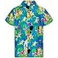 thumbnail image 3 of Funky Hawaiian Shirt, Shortsleeve, Parrot Cockatoo, Turquoise, XXL, 3 of 4