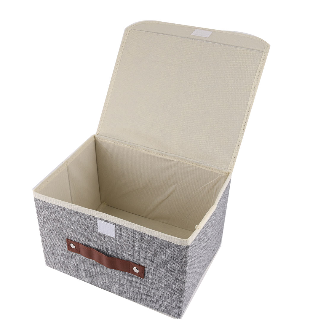 Unique Bargains Household Cotton Linen Towel Socks Holder Storage Box Organizer Gray