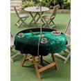 thumbnail image 3 of Outdoor Tablecloth with Umbrella Hole and Zipper, Green Fruit Round Table Cloth 54 Inch Waterproof Tablecloth, Modern Minimalist Decor Black Background Picnic Table Cover for Patio Camping, 3 of 7