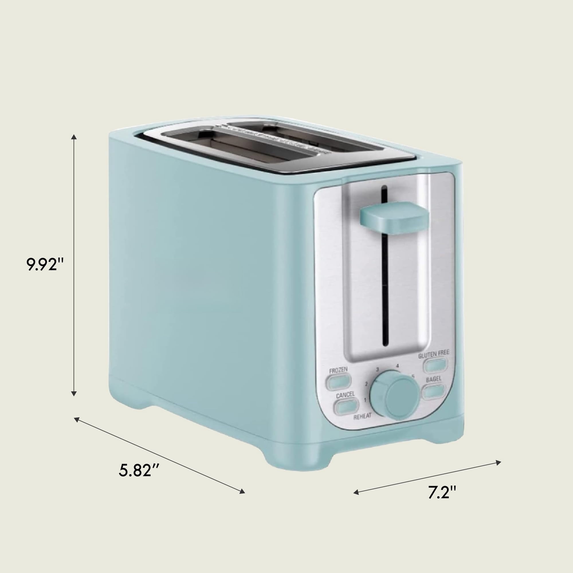 Double-slot toaster with automatic shut-off - extra-wide slots, removable crumb tray, and cancel, defrost, and reheat functions - can toss bread, bagels, and waffles.